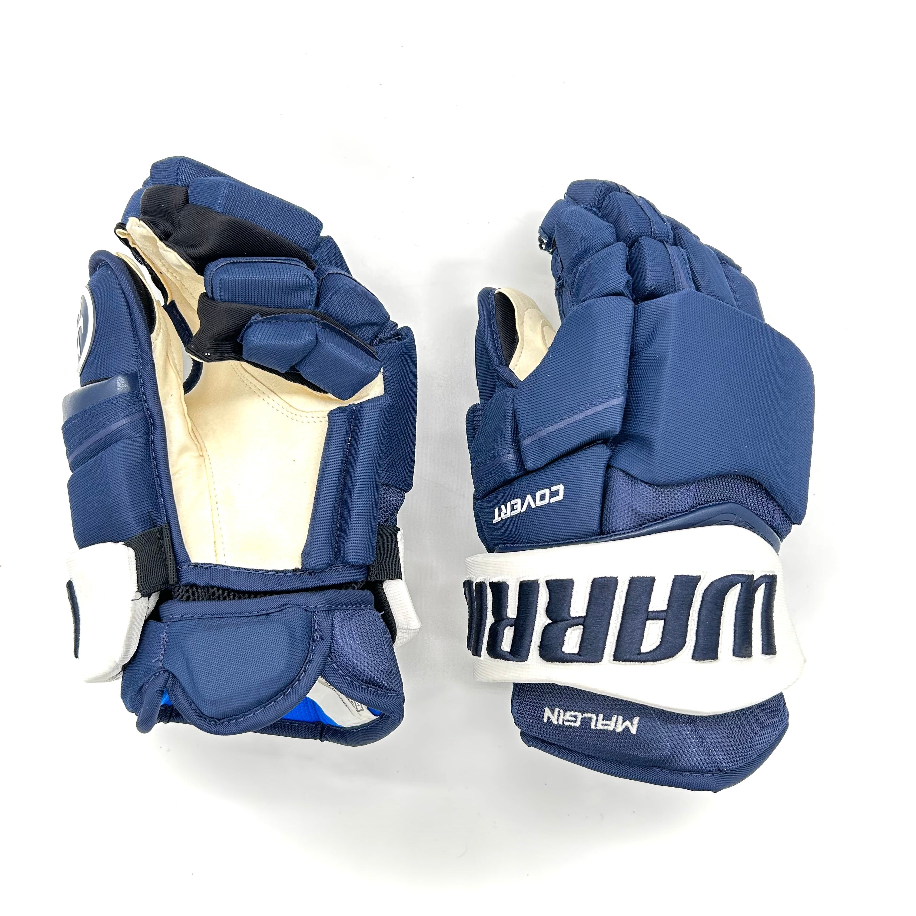 Warrior Covert QRE - Gant NHL Pro Stock - Denis Malgin (bleu marine/blanc)